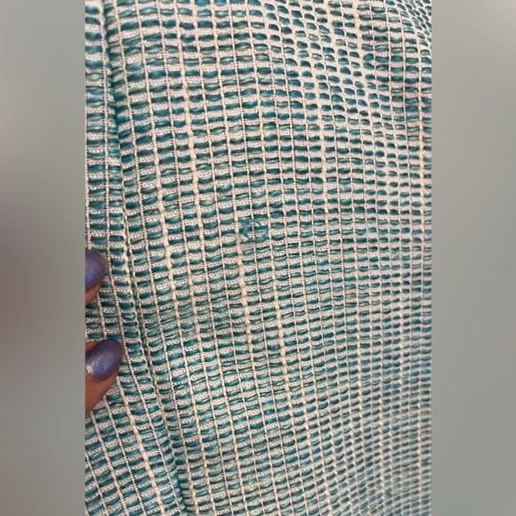 Lane Bryant Light Blue Textured Blazer with Silver Zipper, Size 28 NWT - Picture 6 of 10